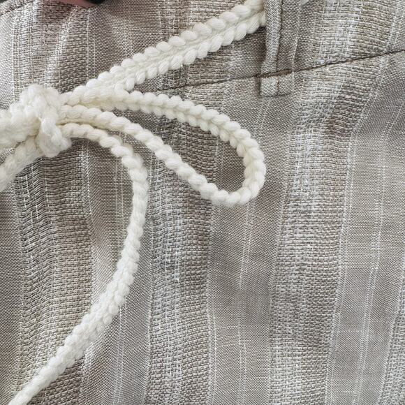 New Tommy Bahama Linen Blend Wide Leg Belted Pants Sz 4 Preppy Coastal Beachy - Picture 10 of 10